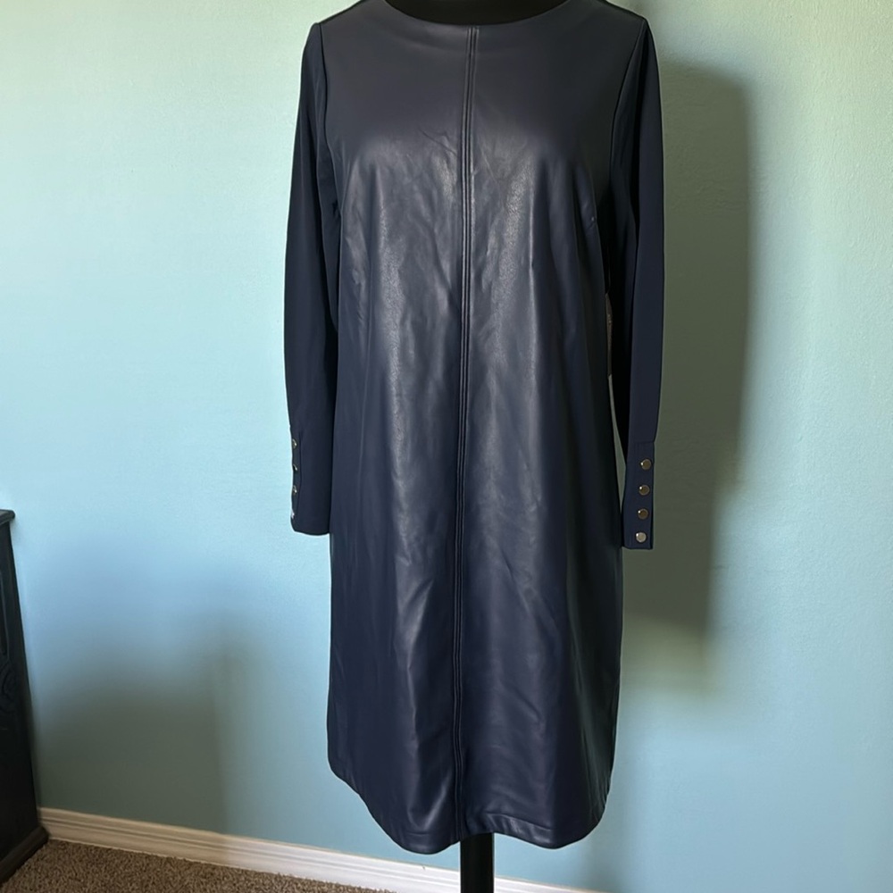 Chicos pleather front shift dress